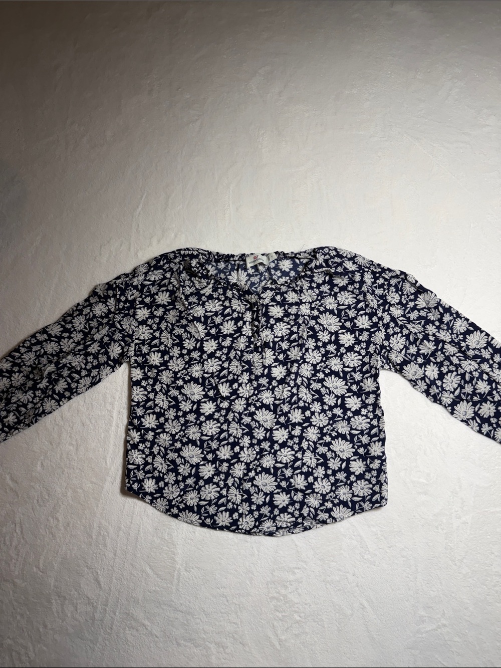 Vineyard Vines Navy Blue Floral Button-Front Women's Top
